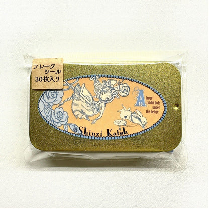 Shinzi Katoh Alice in Wonderland Flake Stickers in Tin - White Rabbit - SEAL-DO - Default Title by Techo Treats Stationery