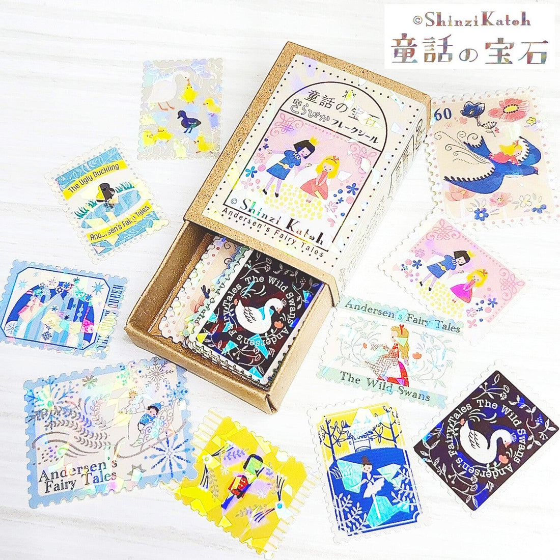 Shinzi Katoh Fairy Tale Jewels Sparkling Flake Stickers in Box - Andersen Fairy Tale 1 - Techo Treats