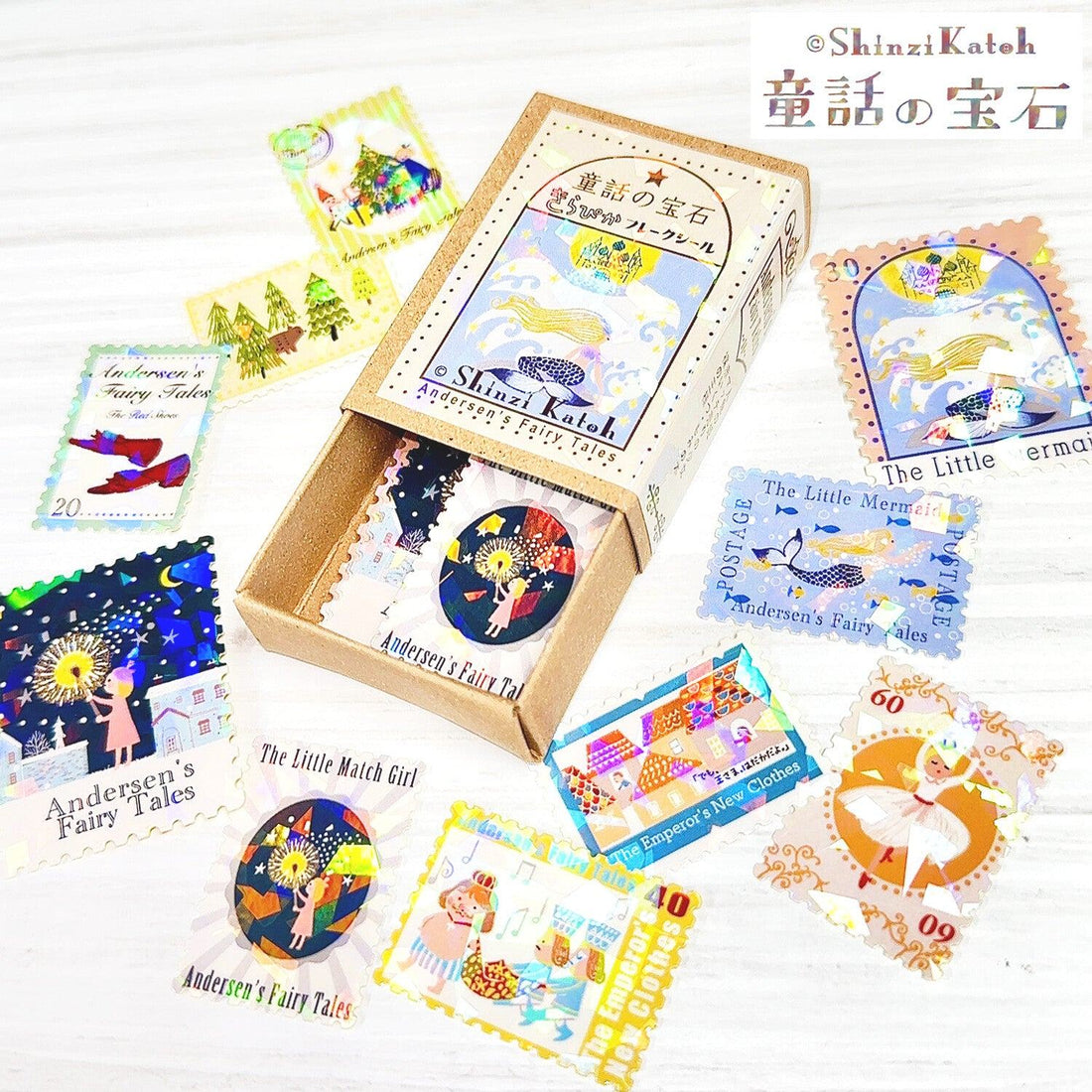 Shinzi Katoh Fairy Tale Jewels Sparkling Flake Stickers in Box - Andersen Fairy Tale 2 - Techo Treats