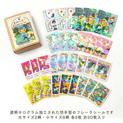 Shinzi Katoh Fairy Tale Jewels Sparkling Flake Stickers in Box - Grimm Fairy Tale 1 - SEAL-DO - Default Title by Techo Treats Stationery