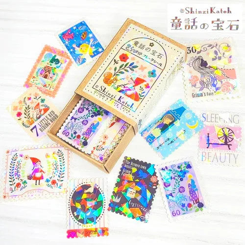Shinzi Katoh Fairy Tale Jewels Sparkling Flake Stickers in Box - Grimm Fairy Tale 2 - SEAL-DO - Default Title by Techo Treats Stationery
