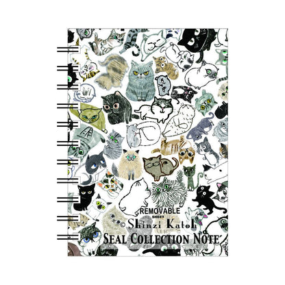 Shinzi Katoh Seal Collection Note Sticker Book - Chaton Cats - SEAL-DO - Default Title by Techo Treats Stationery