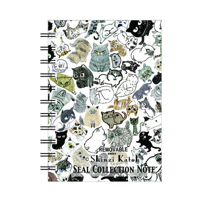 Shinzi Katoh Seal Collection Note Sticker Book - Chaton Cats - Techo Treats