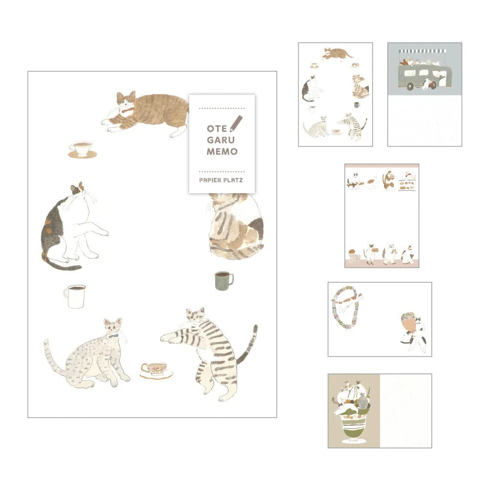 Shoichiro Tobimatsu OTEGARU MEMO - Cat Enthusiasm - Papier Platz - Default Title by Techo Treats Stationery