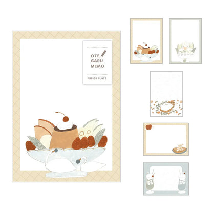 Shoichiro Tobimatsu OTEGARU MEMO - Swan and Dessert - Papier Platz - Default Title by Techo Treats Stationery