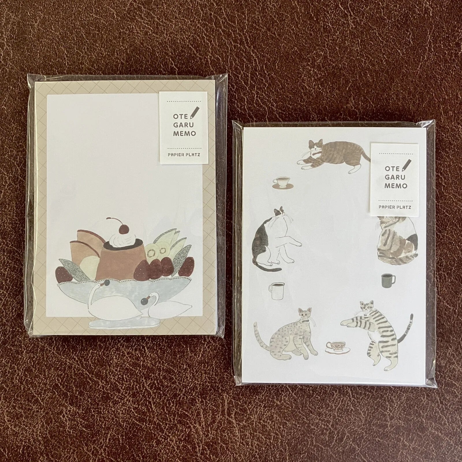 Shoichiro Tobimatsu OTEGARU MEMO - Swan and Dessert - Papier Platz - Default Title by Techo Treats Stationery
