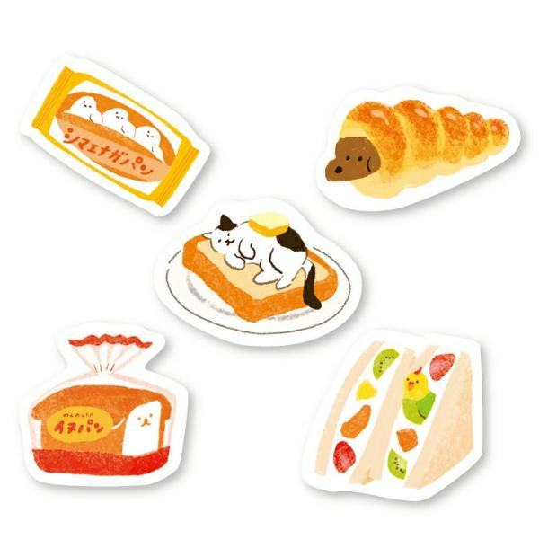 Snack Animal Studio Washi Flake Stickers - Bread - Furukawa Shiko - Default Title by Techo Treats Stationery