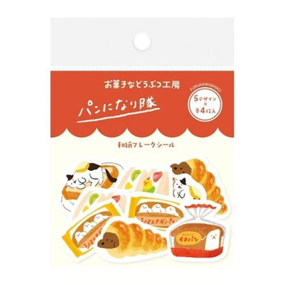 Snack Animal Studio Washi Flake Stickers - Bread - Techo Treats