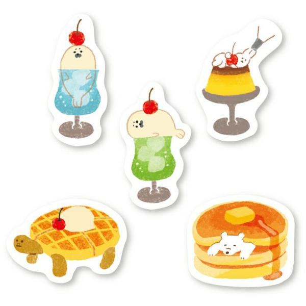 Snack Animal Studio Washi Flake Stickers - Cafe - Techo Treats