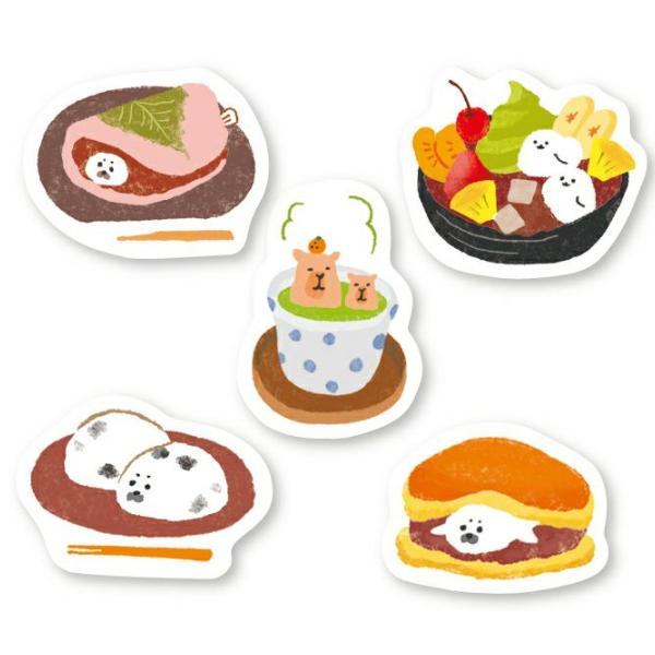 Snack Animal Studio Washi Flake Stickers - Japanese Pastry - Furukawa Shiko - Default Title by Techo Treats Stationery