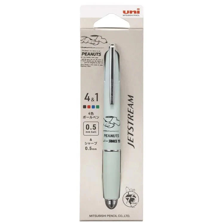 Snoopy Jetstream 4&amp;1 Multifunction Ballpoint Pen 0.5mm - Green (75th Anniversary Limited Color) - Techo Treats