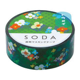 SODA Decoration Tape Vol.4 - 15mm Flowers on Grass - Techo Treats