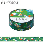 SODA Decoration Tape Vol.4 - 15mm Flowers on Grass - Techo Treats