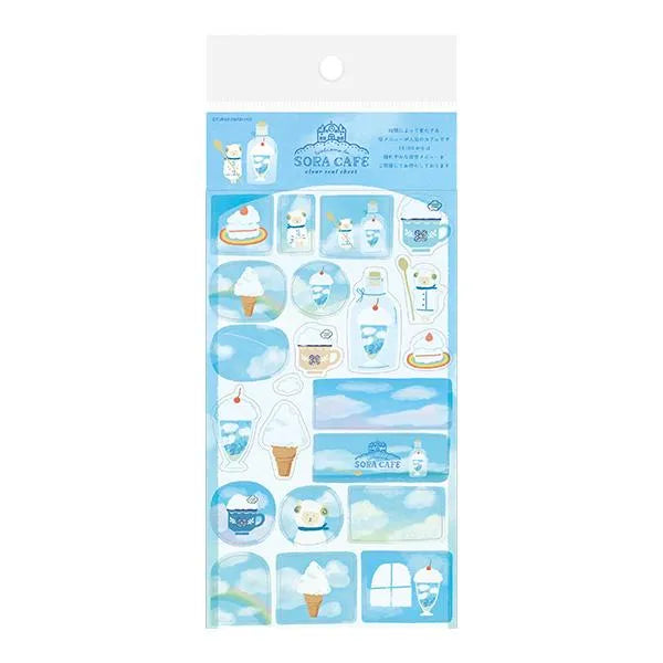 SORA CAFE Clear Sticker Sheet - Lunch - Furukawa Shiko - Default Title by Techo Treats Stationery
