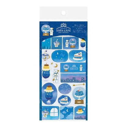 SORA CAFE Clear Sticker Sheet - Night - Furukawa Shiko - Default Title by Techo Treats Stationery