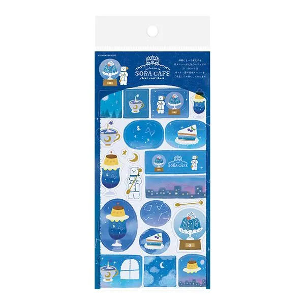 SORA CAFE Clear Sticker Sheet - Night - Techo Treats