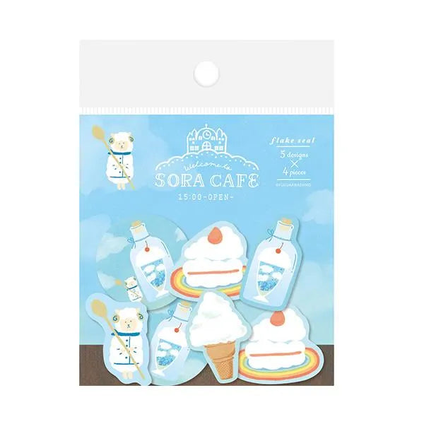 SORA CAFE Washi Flake Seal - Lunch - Techo Treats