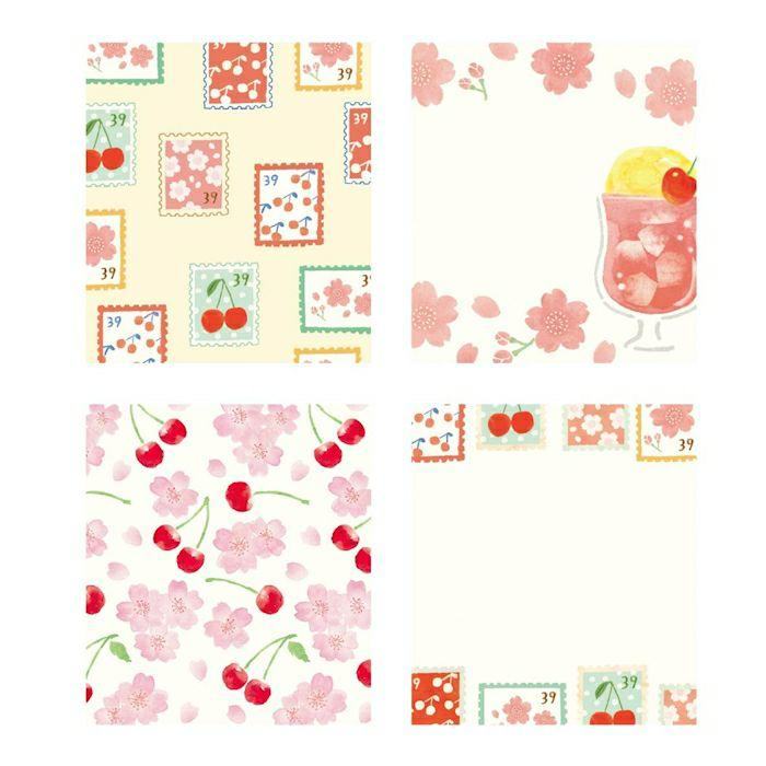 Spring Limited Memo Pad - Sakura and Fruits - Techo Treats