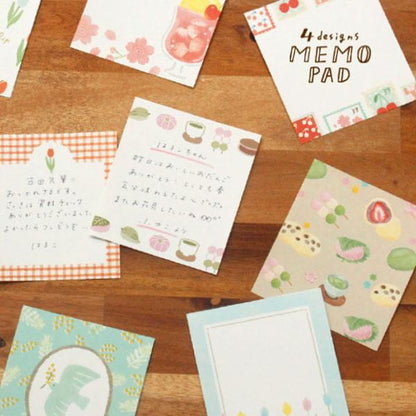 Spring Limited Memo Pad - Sakura and Fruits - Techo Treats