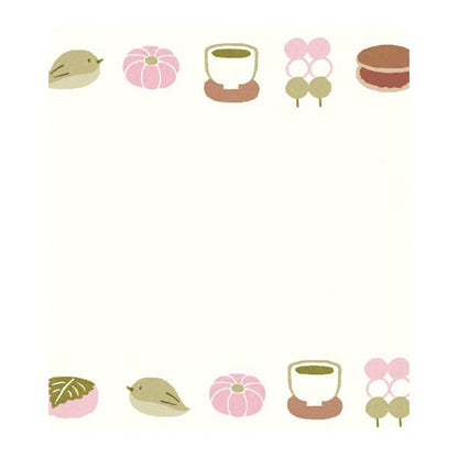 Spring Limited Memo Pad - Sakura and Japanese Sweets - Furukawa Shiko - Default Title by Techo Treats Stationery