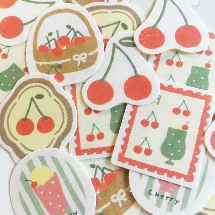Spring Limited Washi Flake Seal - Cherry - Furukawa Shiko - Default Title by Techo Treats Stationery