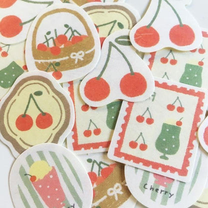 Spring Limited Washi Flake Seal - Cherry - Furukawa Shiko - Default Title by Techo Treats Stationery