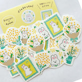 Spring Limited Washi Flake Seal - Rabbit - Techo Treats