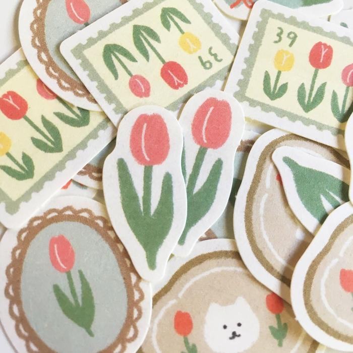 Spring Limited Washi Flake Seal - Tulip - Furukawa Shiko - Default Title by Techo Treats Stationery