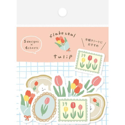Spring Limited Washi Flake Seal - Tulip - Furukawa Shiko - Default Title by Techo Treats Stationery
