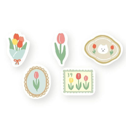 Spring Limited Washi Flake Seal - Tulip - Furukawa Shiko - Default Title by Techo Treats Stationery