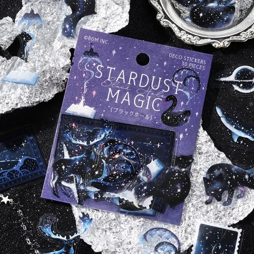STARDUST MAGIC Foil-stamped Clear Sticker - Black Hole - Techo Treats