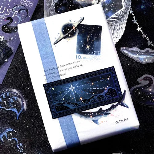 STARDUST MAGIC Foil-stamped Clear Sticker - Black Hole - Techo Treats