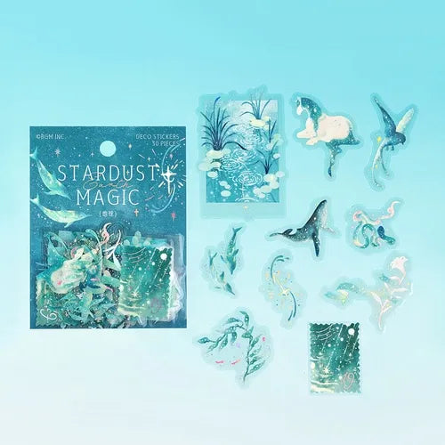 STARDUST MAGIC Foil-stamped Clear Sticker - Earth - Techo Treats