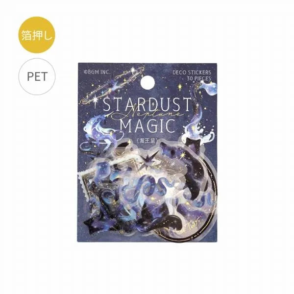 STARDUST MAGIC Foil-stamped Clear Sticker - Neptune - Techo Treats