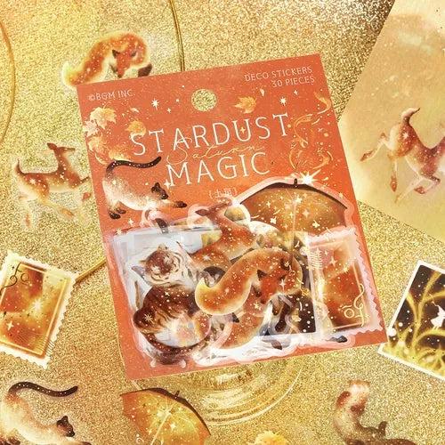 STARDUST MAGIC Foil-stamped Clear Sticker - Saturn - Techo Treats