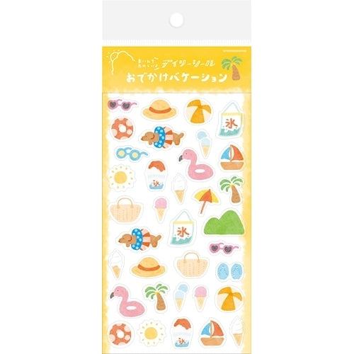 Summer Limited Clear Sticker Sheet - Outing Vacation - Furukawa Shiko - Default Title by Techo Treats Stationery