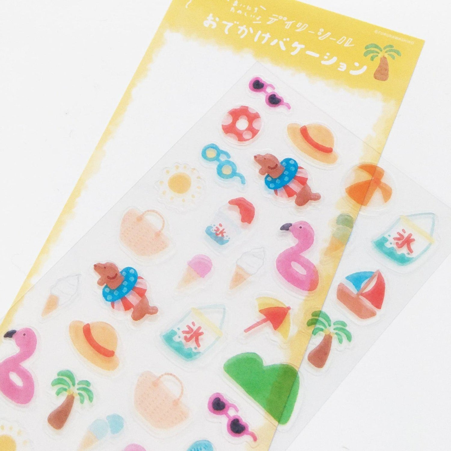 Summer Limited Clear Sticker Sheet - Outing Vacation - Furukawa Shiko - Default Title by Techo Treats Stationery