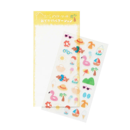 Summer Limited Clear Sticker Sheet - Outing Vacation - Furukawa Shiko - Default Title by Techo Treats Stationery