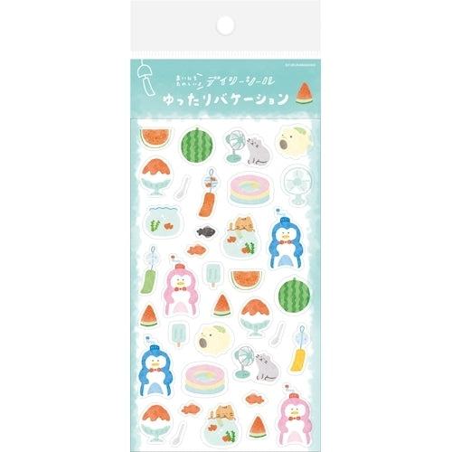 Summer Limited Clear Sticker Sheet - Relaxed Vacation - Furukawa Shiko - Default Title by Techo Treats Stationery