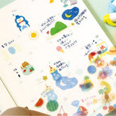 Summer Limited Clear Sticker Sheet - Relaxed Vacation - Furukawa Shiko - Default Title by Techo Treats Stationery