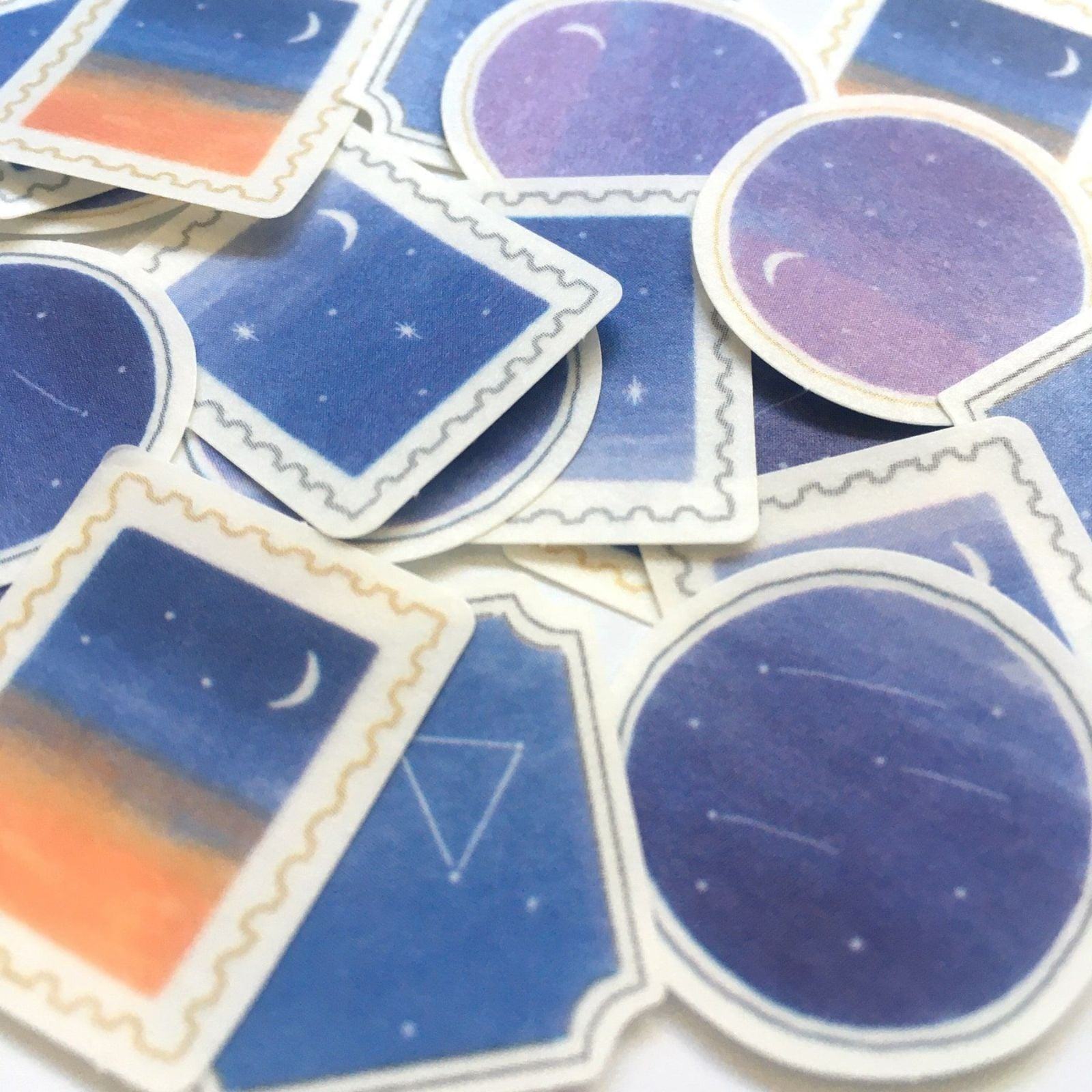 Summer Limited Deco Flake Seal - Night Sky - Furukawa Shiko - Default Title by Techo Treats Stationery