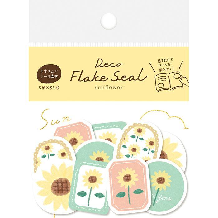 Summer Limited Deco Flake Seal - Sunflower - Furukawa Shiko - Default Title by Techo Treats Stationery