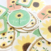 Summer Limited Deco Flake Seal - Sunflower - Furukawa Shiko - Default Title by Techo Treats Stationery