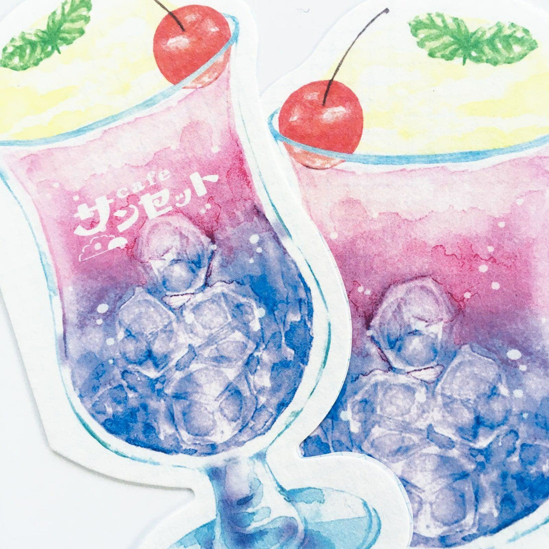 Summer Limited Die-cut Mini Letter - Cafe Sunset - Furukawa Shiko - Default Title by Techo Treats Stationery