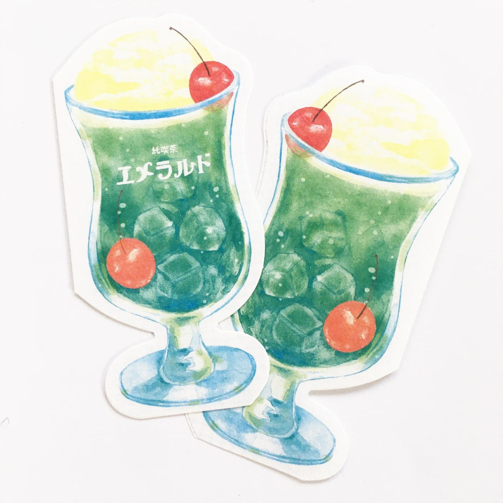 Summer Limited Die-cut Mini Letter - Jun Kissa Emerald - Furukawa Shiko - Default Title by Techo Treats Stationery