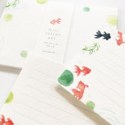 Summer Limited Mini Letter Set - Gold Fish - Furukawa Shiko - Default Title by Techo Treats Stationery