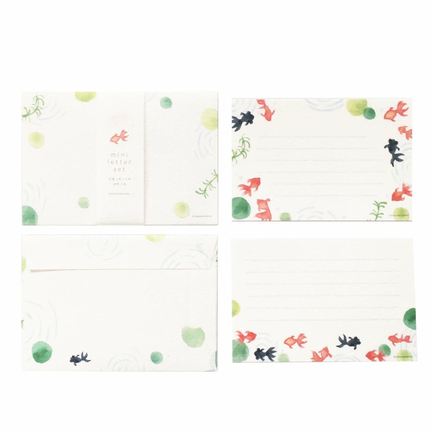 Summer Limited Mini Letter Set - Gold Fish - Furukawa Shiko - Default Title by Techo Treats Stationery