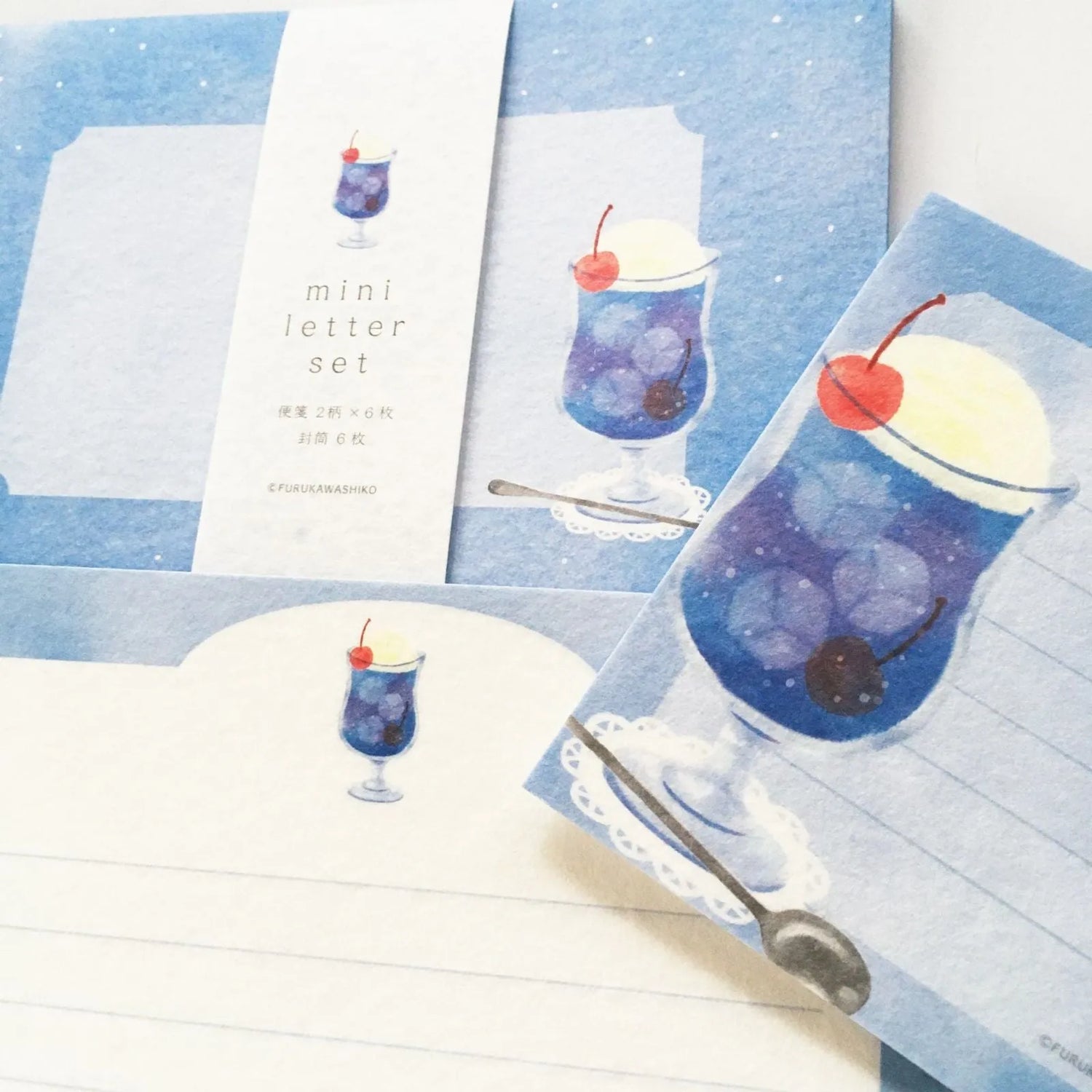 Summer Limited Mini Letter Set - Purple Soda - Furukawa Shiko - Default Title by Techo Treats Stationery