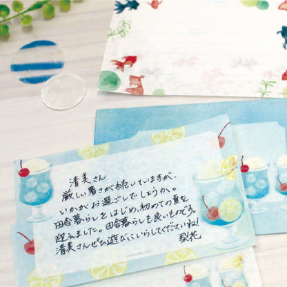 Summer Limited Mini Letter Set - Ramune Soda - Furukawa Shiko - Default Title by Techo Treats Stationery