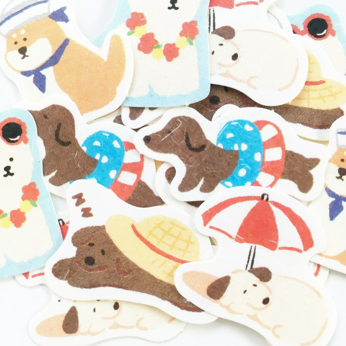 Summer Limited Washi Flake Seal - chilling dog - Furukawa Shiko - Default Title by Techo Treats Stationery